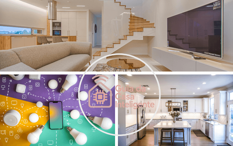  Automação Residencial, Lâmpada inteligente de LED colorida, sendo controlada por um aplicativo em um smartphone