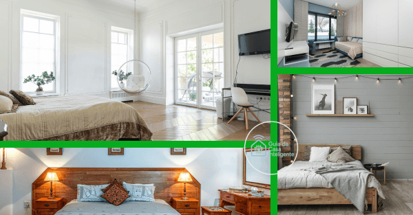 Quarto inteligente com luzes automatizadas, assistente virtual e dispositivos smart home integrados